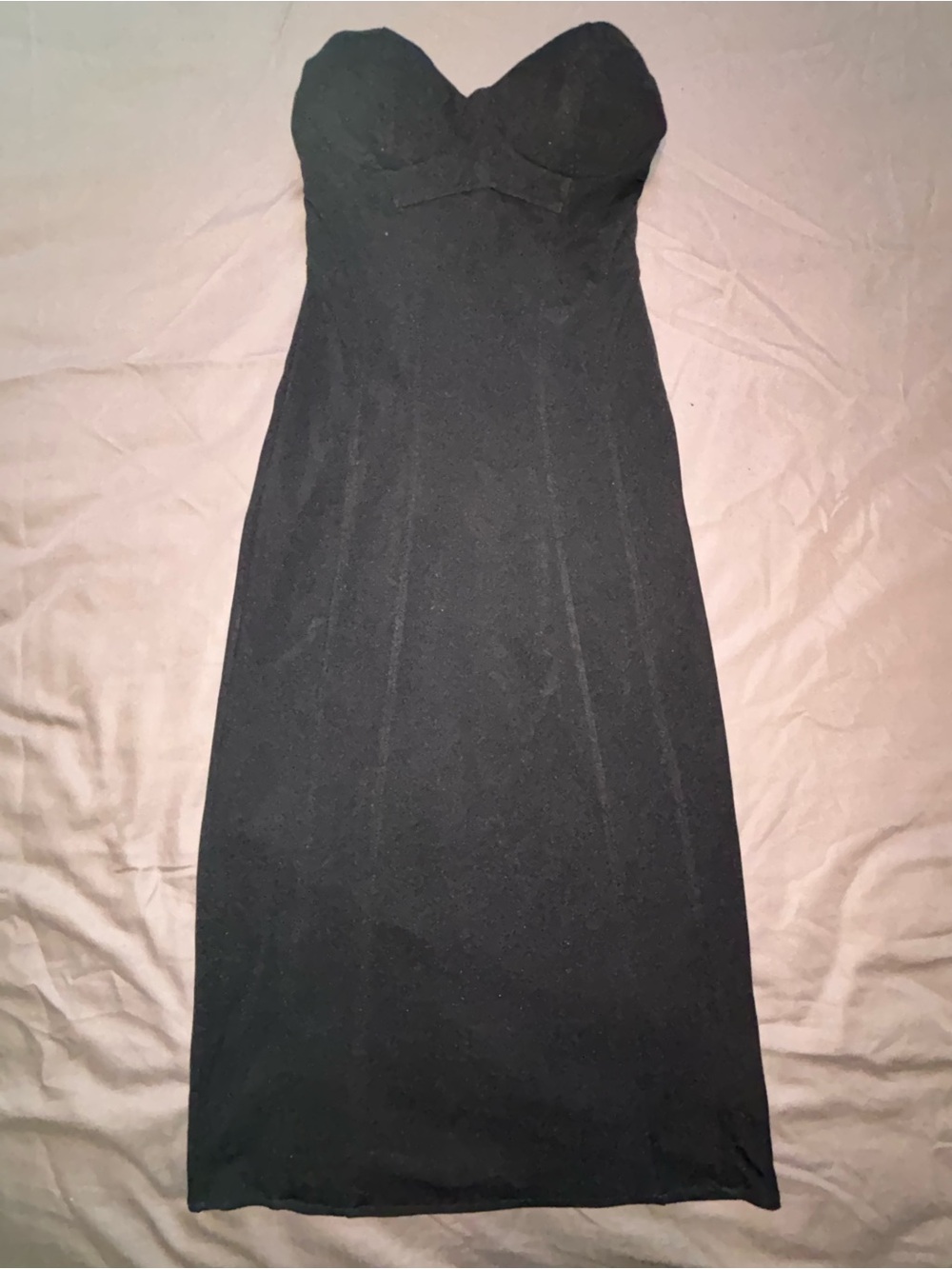 Versus Versace Strapless Black Bustier Midi Dress